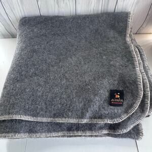 Alpaca Warehouse Thick Alpaca Wool Gray Blanket Heavyweight 75 x 90 (Retail 279)